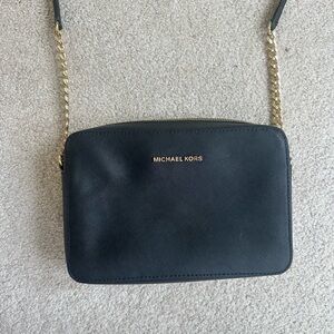 Michael Kors Black Crossbody Bag with Gold Chain